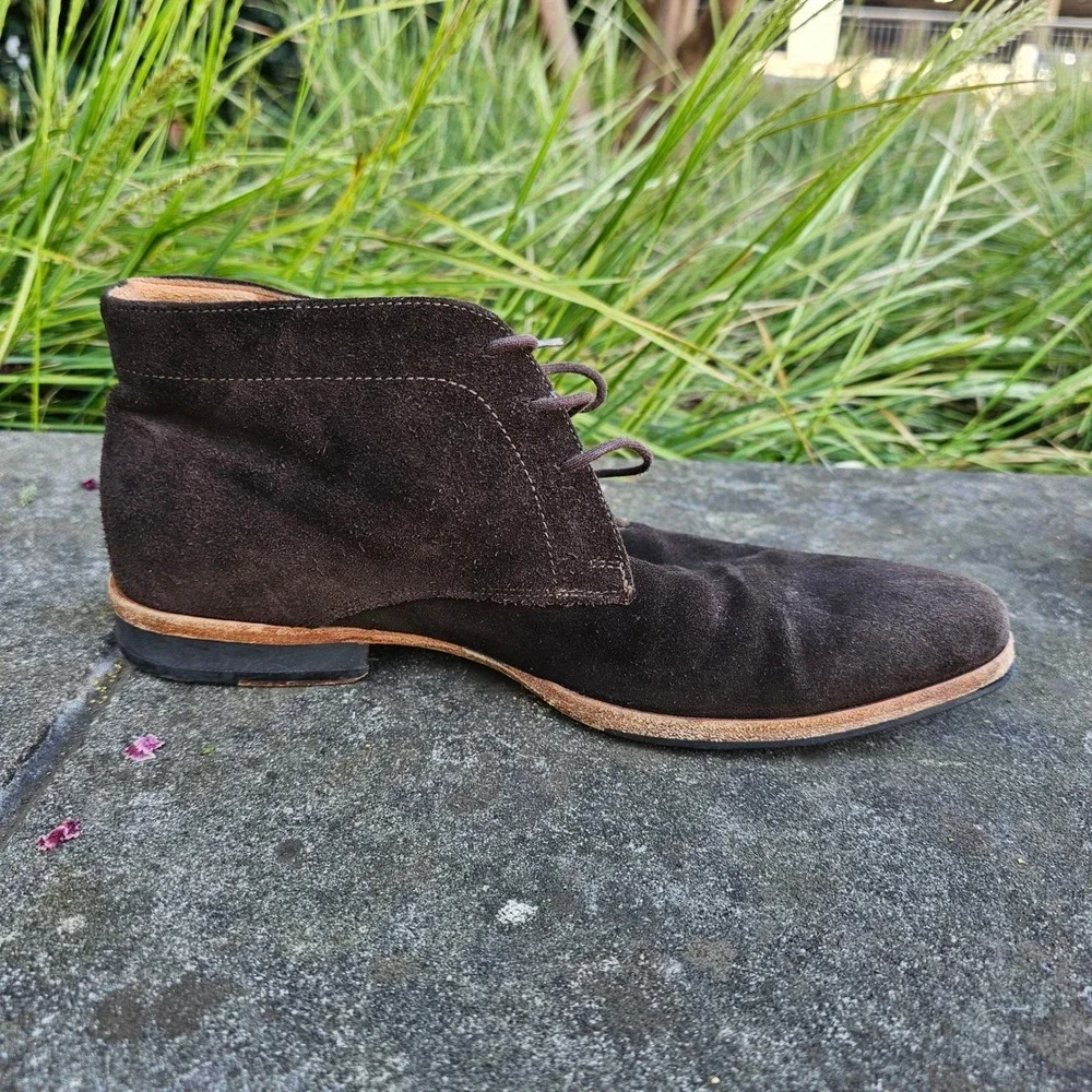 Wolf & Shepherd Striker Chukka Chocolate Brown Suede Leather Boots Woman 7 Men 9